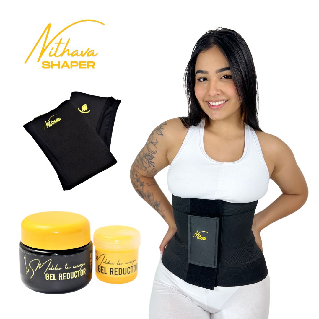 KIT FAJA RELOJ DE ARENA 1 - Faja Reloj de Arena, Gel frio, Gel Caliente, Mangas reductoras