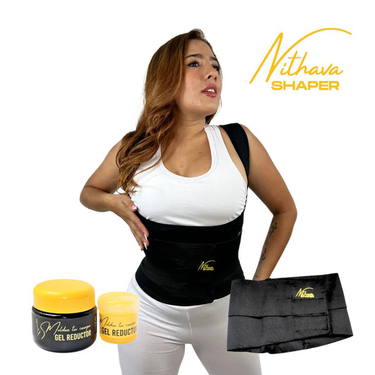 COMBO MOLDEADOR - Chaleco liso, Cinturon Moldeador, Gel Caliente + Frio + Obsequio