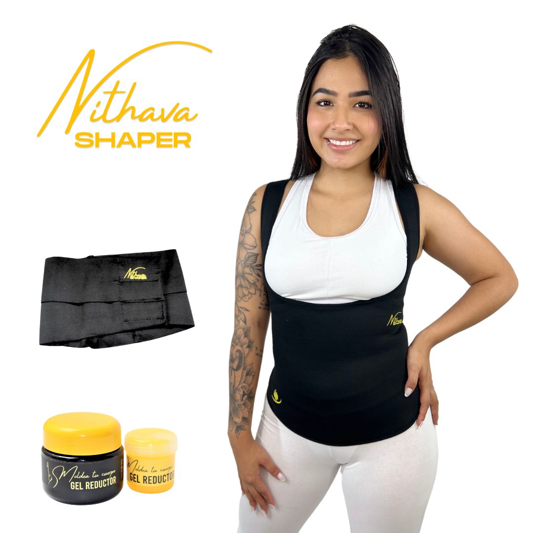 COMBO MOLDEADOR - Chaleco liso, Cinturon Moldeador, Gel Caliente + Frio + Obsequio