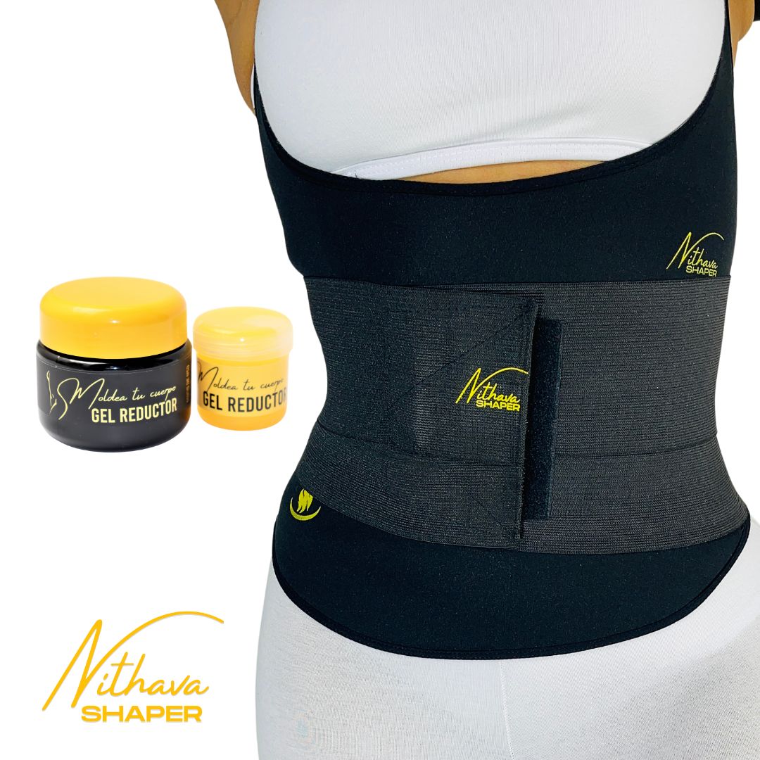 COMBO MOLDEADOR - Chaleco liso, Cinturon Moldeador, Gel Caliente + Frio + Obsequio