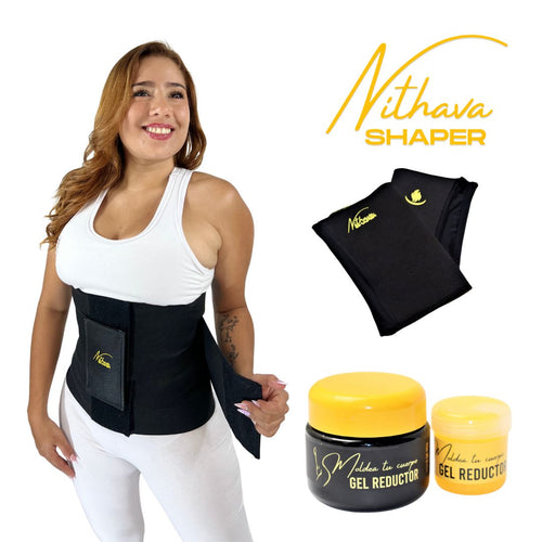 KIT FAJA RELOJ DE ARENA 1 - Faja Reloj de Arena, Gel frio, Gel Caliente, Mangas reductoras